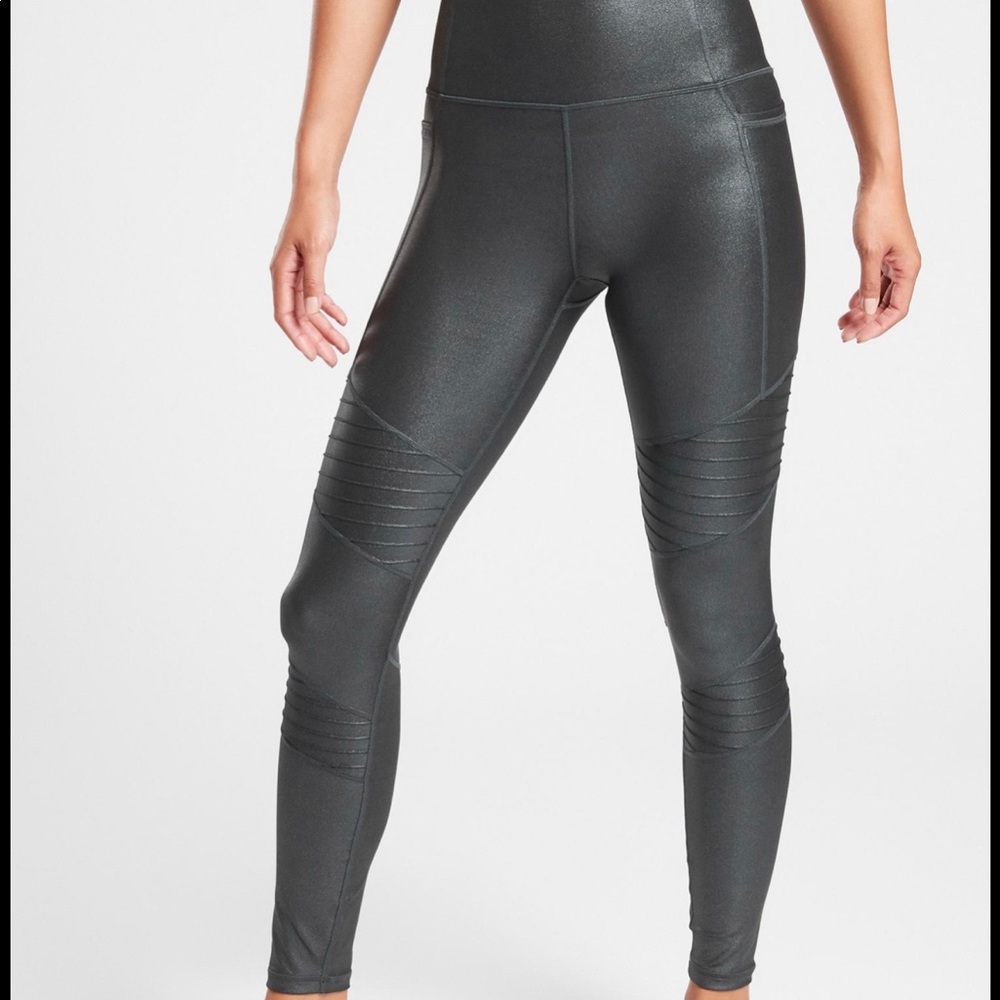 Athleta Inclincation Moro Tight Shimmer - gunmetal gray - S